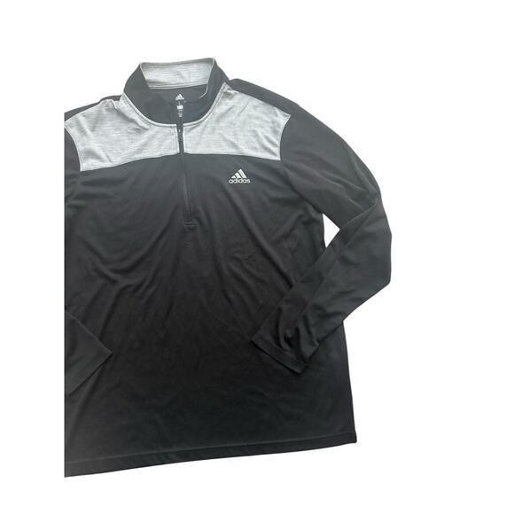 Adidas Mens Long Sleeve 1/4 Zip Golf Shirt Black Large Lightweight‎ - Picture 2 of 3